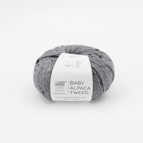 Baby Alpaca Yarn - Light Gray Tweed (T401) 50 g